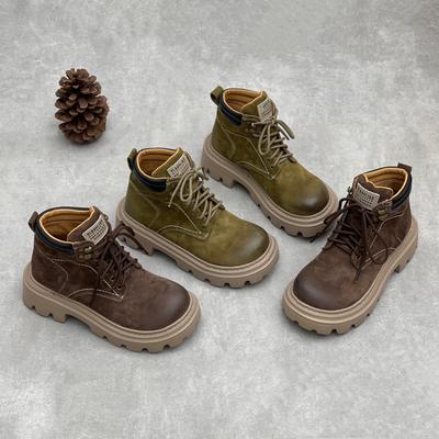 High-top Boots, Autumn Thick-soled Work Boots, Soft Leather Women's Boots and Women's Shoes