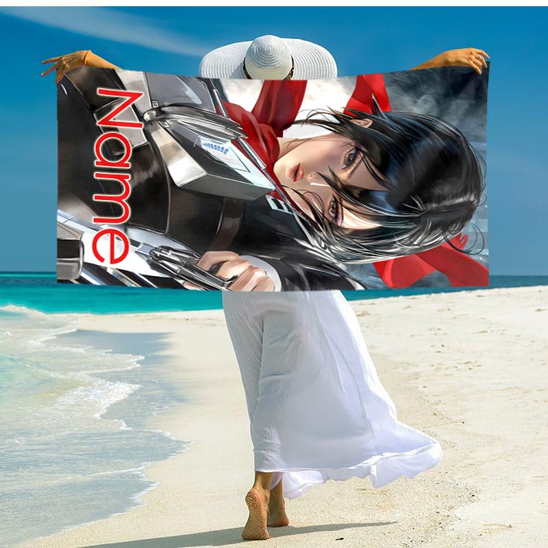 Personalized Customized Proof Beach Towel with Attack On Titan Pattern - Soft, Absorbent, Quick-drying, Perfect Swimming, Camping&bathing