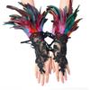Halloween Costume, Feather Hook Finger Gloves, Party Ball, Black Lace, Wristband Sleeve Accessories