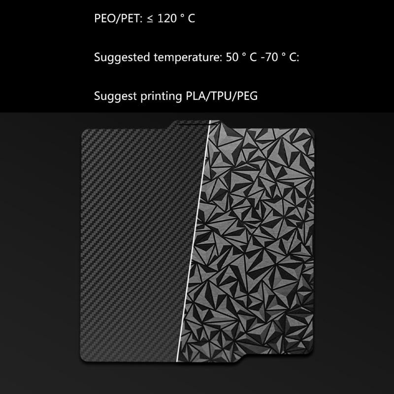Double Side Build Plate Texture PEI Smooth PEO PET PEI Texture 256x256mm Spring Steel Sheet for Bambu Lab X1/P1P