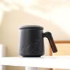 Ceramic Tea Brewing Cup: Coarse Pottery Personal Mug with Engraving - Perfect for Office or Souvenir Gift