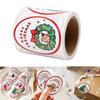 120pcs/roll Cartoon Merry Christmas Stickers Elliptical Decorative Gift Decorative Labels Easy to Use Convenient