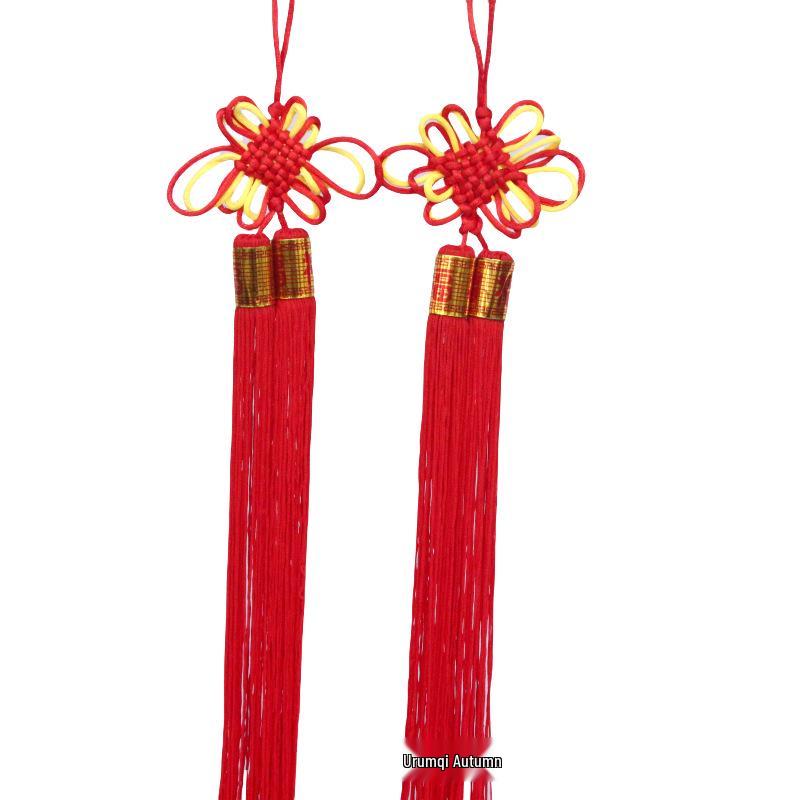 Festive Red Small Chinese Knot Tassel Bonsai Decoration