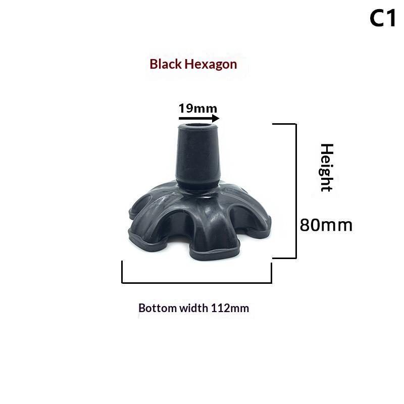 19/22Mm Canes Self Standing Protect End Cover Eldder Walking Stick Rubber Non-Slip Pad End Bottom Cap Shaped Tip Replacement
