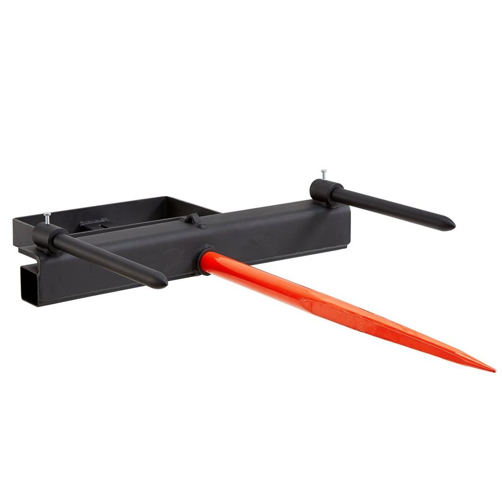 39" Hay Spear, Bale Spears 1600lbs Loading Capacity, Skid Steer Loader Tractor Bucket Attachment with 2pcs 17.5" Stabilizer Spears and 60" Chain,