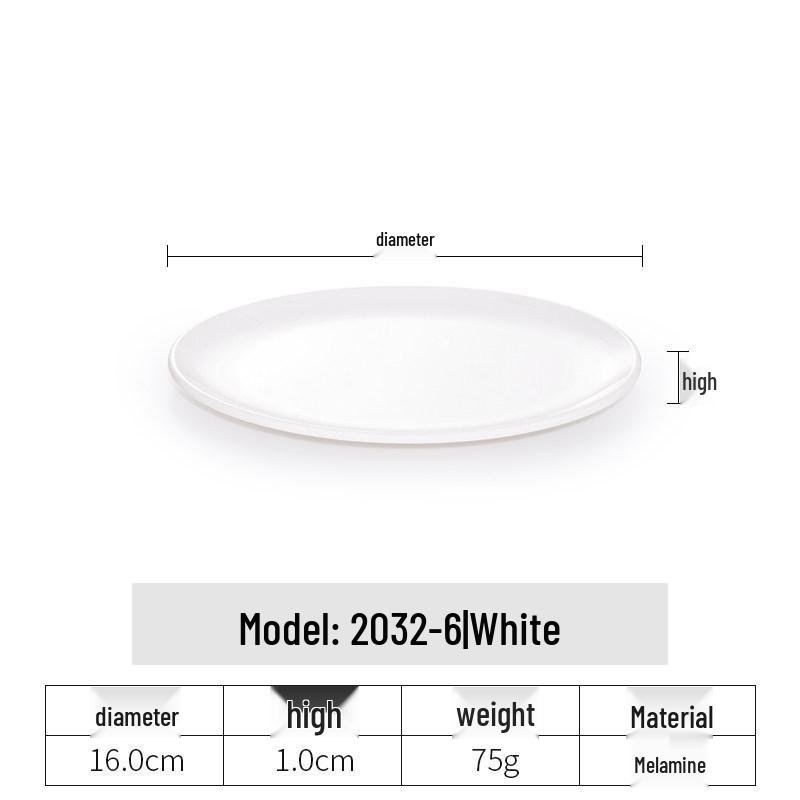 White Melamine Plastic Round Plate for Catering and Restaurant Dining