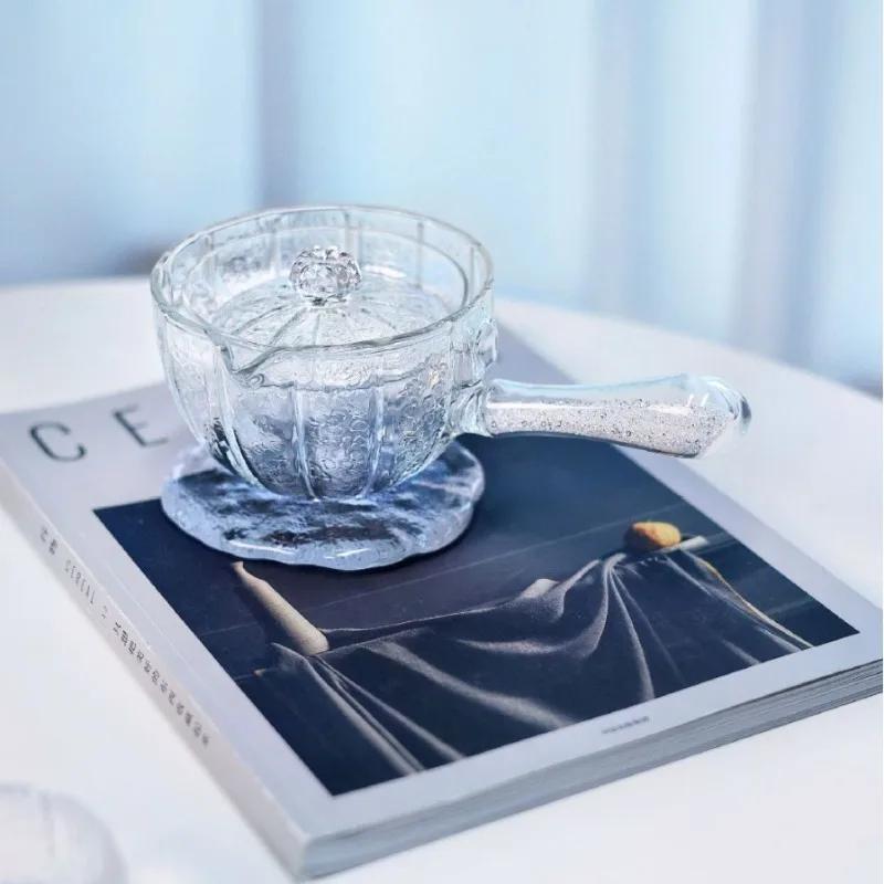 Tea Maker Portable Teapot Kung Fu Tea Maker High Borosilicate Glass Tea Set Flower God Pot Shake Teapot.