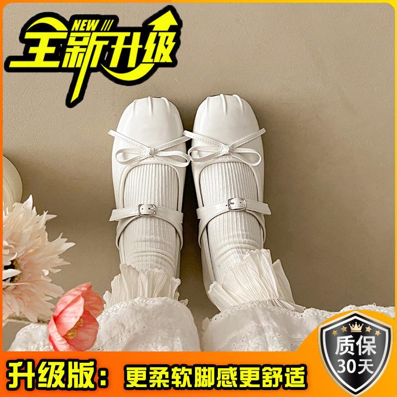 Spring fashion bow gentle Mary Jane shoes new round head shallow mouth flat bottom skirt women's small leather shoes