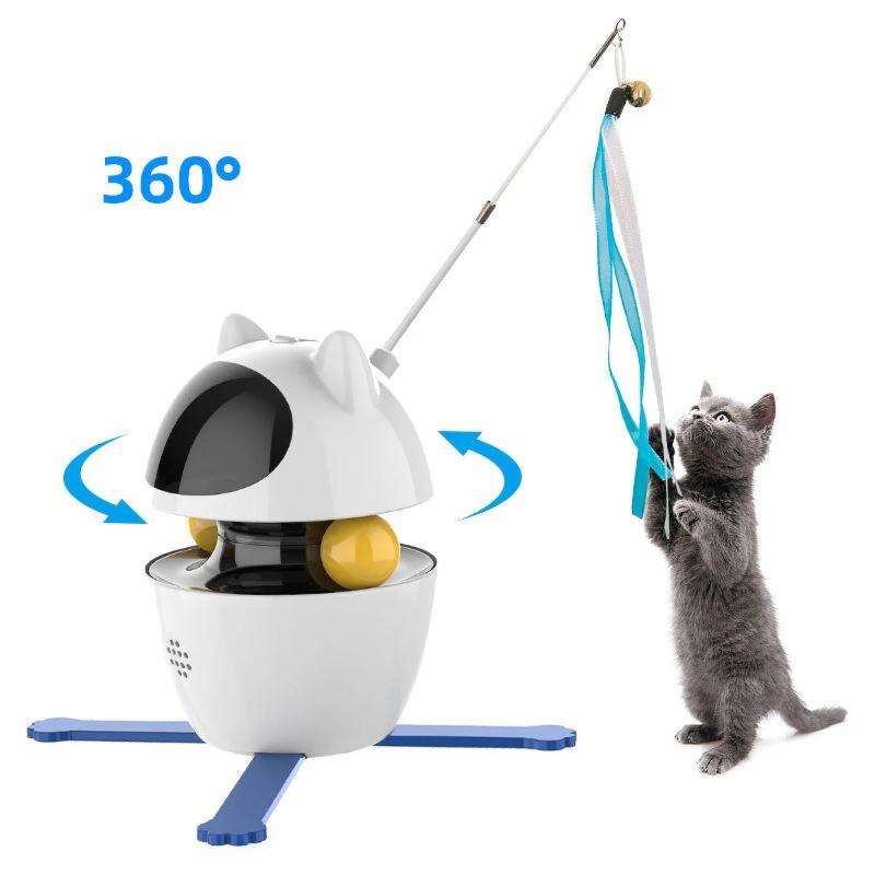 Cat Toys Indoor Electric Toy with Ball and Feather Automatic Chasing Exercise Toy Usb Rechargeable, Smart Interactive Cat Toy