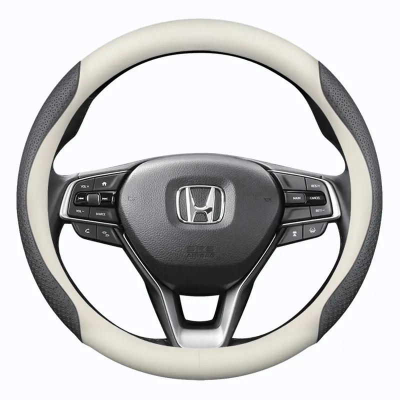 Ultra-thin Leather Steering Wheel Cover for Honda Accord, Civic, CRV, Inspire, Fit, URV, Geely, XRV