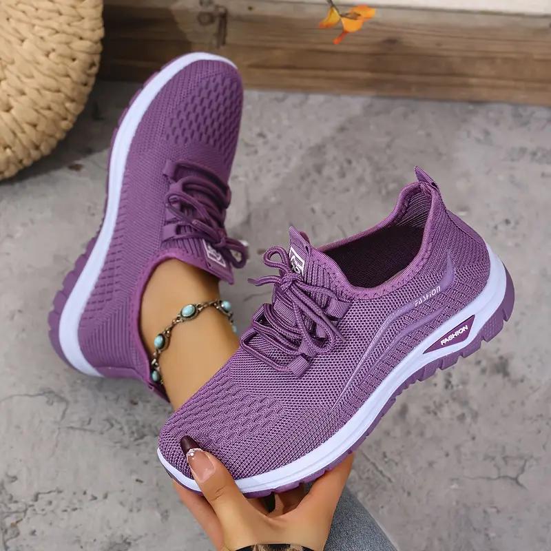 Flyknit Mesh Lightweight and Breathable Sports Shoes, Anti Slip and Wear-resistant PU Sole, Versatile Casual Shoes, Essential for Daily Travel