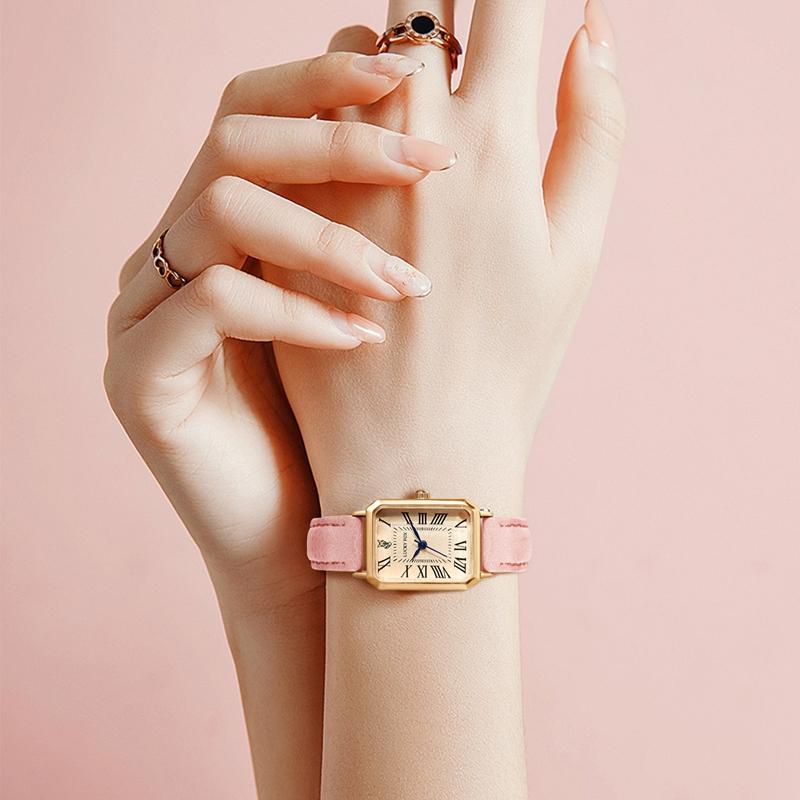 Modische Retro-Digital-Zifferblatt-Freizeituhren, quadratisches Lederband, modische Uhr, Quarz-Armbanduhr für Frauen, Geschenk