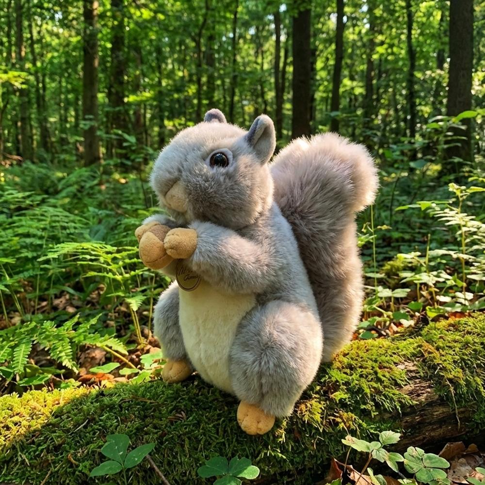 

20cm Simulation Squirrel Plush Toy Cuddly Squirrels Holding Pine Cones are the Best Toys for Friends and Children Holiday Gifts