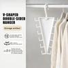 1/2Pcs V Shaped Space Saving Hanger 12 Hooks Clothes Organizer Vertical Closet Storage Rack For Bedroom Wardrobe Hat Belt Scarf