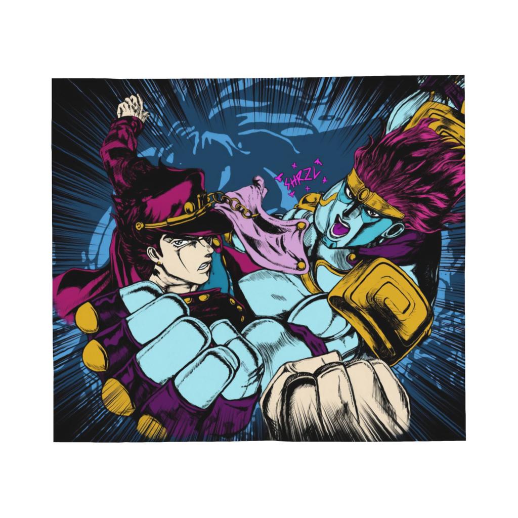 Jojo Anime Blankets Fleece Spring Autumn  Portable Super Warm Throw Blankets for Bed Car Rug Piece