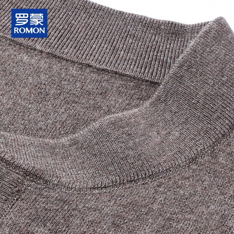 ROMON Men's 100% Pure Wool Thickened Button Cardigan Sweater with Pockets