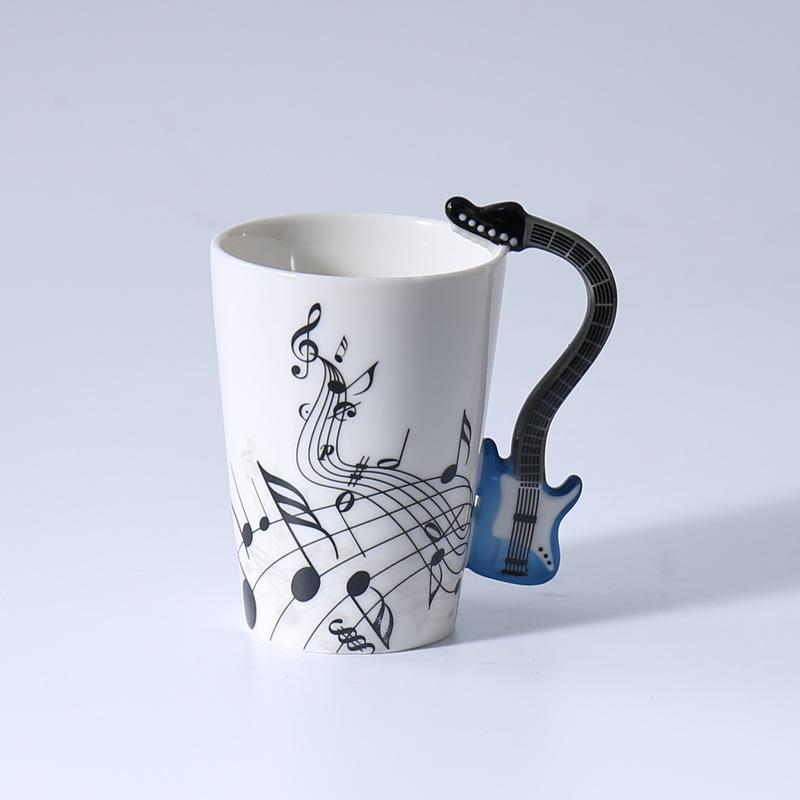 

Креативная керамическая чашка для воды, персонализированная кофейная чашка, музыкальный инструмент, гитара 201-300ml