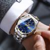 BINBOND Fashion Quartz Watch Ultra Thin Diamond Business Gold Watches Rhombic Three Dimensional Design Stainless Steel Luminous Watches with Gift Box