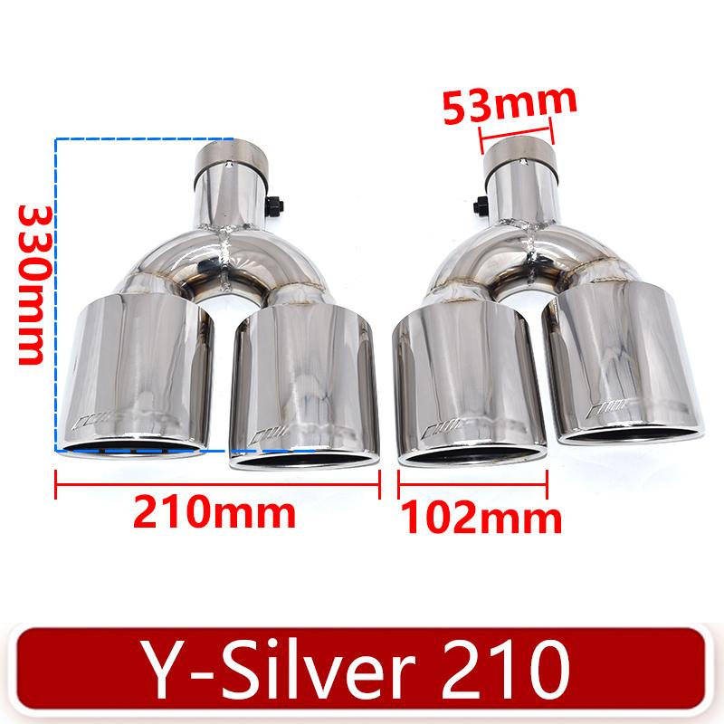 For Mercedes-Benz C-Class W204 E-Class W212 W211 S-Class W221 Exhaust Pipe Upgrade Stainless Steel Black AMG Muffler Tip Y Silver 210
