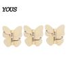 Hair Tie Holder Hook Rotating Butterfly Adhesive Wall Hooks, 3-Prong No-Drill Swivel Hangers, with Key Adjustable Angle Space-Saving Hook, for