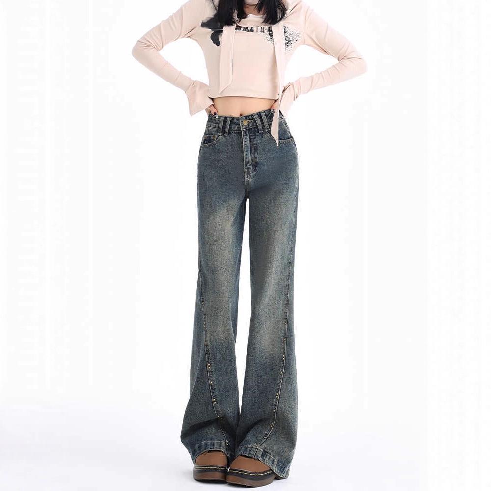 Women s 2026 High-Waisted Micro-Flare Designer Jeans - Retro Style XL
