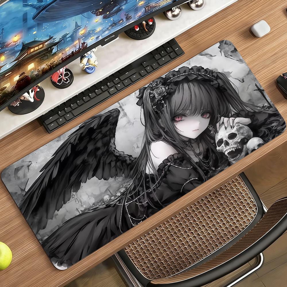 Anime Donker Gotische Meisje Muismat Antislip Rubber Gamer Balans Computer Mat Decoratie Bureau Mat Laptop Kantoor Groot