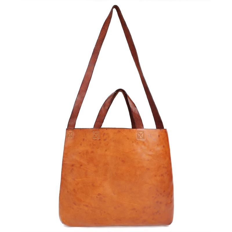 

Кожаная женская сумка тоут простая ретро из кожи растительного дубления большая вместительная сумка для работы универсальная в стиле ленивый ветер сумка-мессенджер
