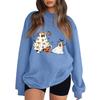 Women's Neck Long Sleeve Comfy Sweatshirt Casual Loose Fit Color Halloween Print Pullover