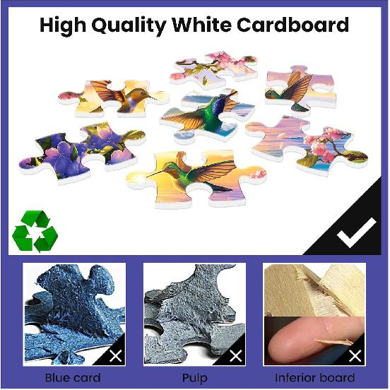 300 Pieces Puzzles for Adult Jigsaw Puzzle 300 Piece Children Elderly Puzzle Hummingbird Beach Flower Puzzle Gift for Mom Dad Family Friend Family