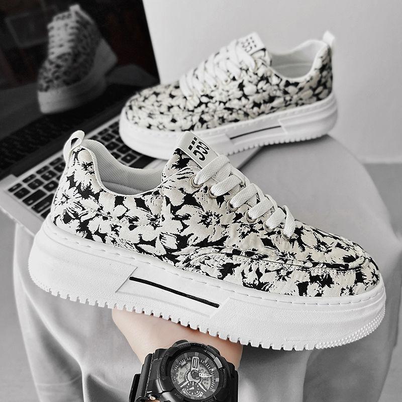 

Men s shoes 2025 new high-value Hong Kong style retro niche canvas shoes men s versatile sports platform casual board shoes 39