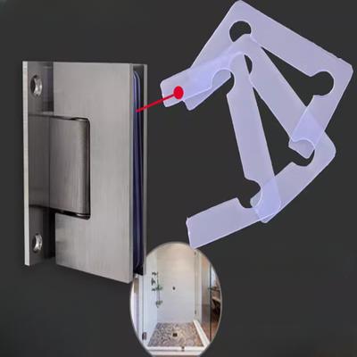 Anti-Slip Glass Door Hinge Pads Transparent Plastic Adhesive Film Fixed Clip Shower Room Hinge Guard Pads - Bathroom Accessories for Home