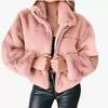Popular women's autumn and winter rabbit fur artificial fur zipper top open skirt women's jacket manufacturer