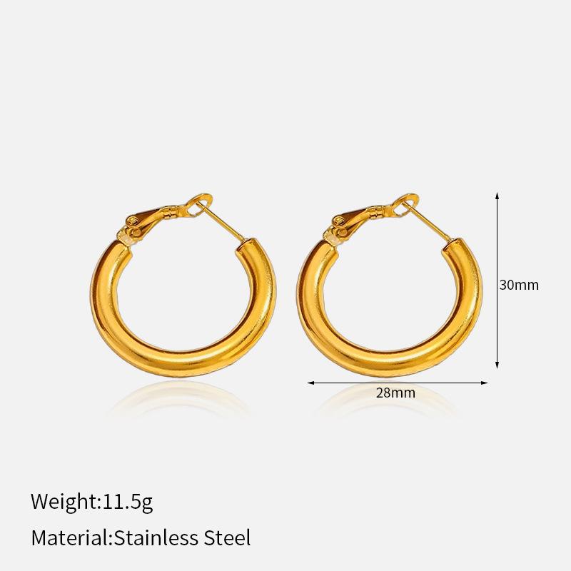 Hot-selling 18k gold titanium steel earrings in Europe and the United States, light luxury and high-end 111 stainless steel ear buckles, versatile
