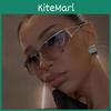 Futuristic Metal Sunglasses With Uv400 Protection For Outdoor Parties And Travel