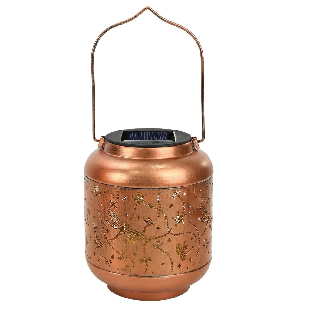 Solar Metal Hollow Hanging Light Balcony Garden Outdoor Decor Lamp