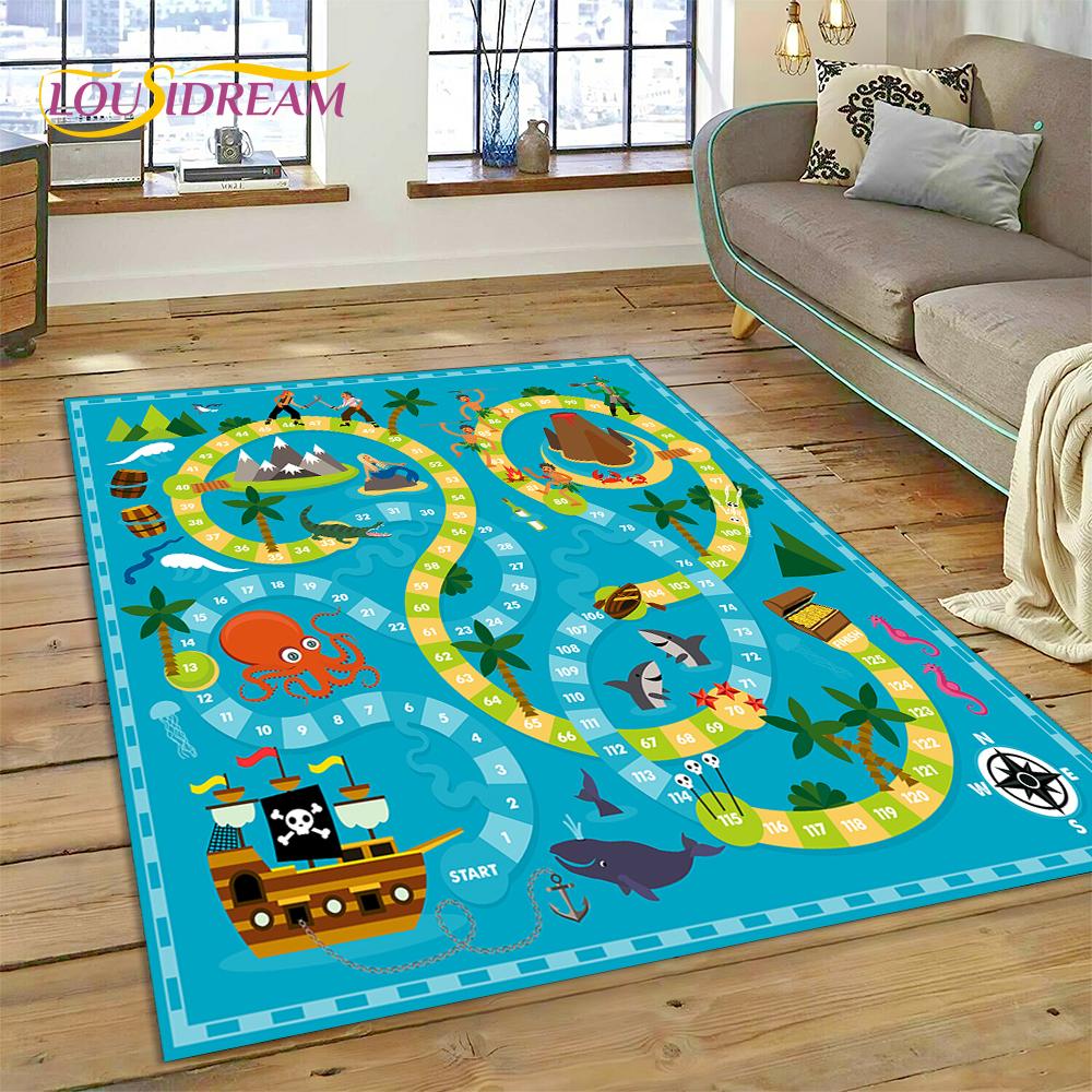3D City Traffic Road Map Child PlayMat Highway Playroom Area Rug,Carpet Rug for Living Room Bedroom Sofa Doormat, Non-slip Gift