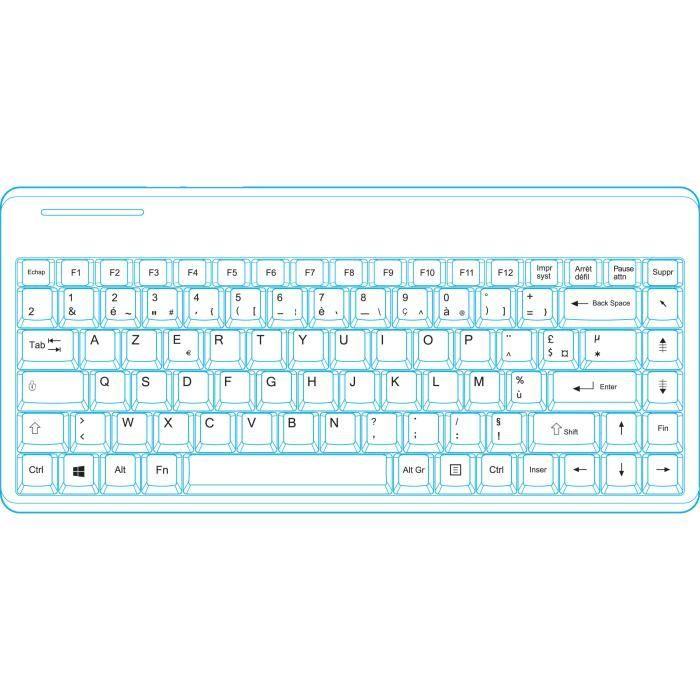 Clavier mini filaire - perixx - periboard-409u - usb - azerty - noir - 315x147x20mm