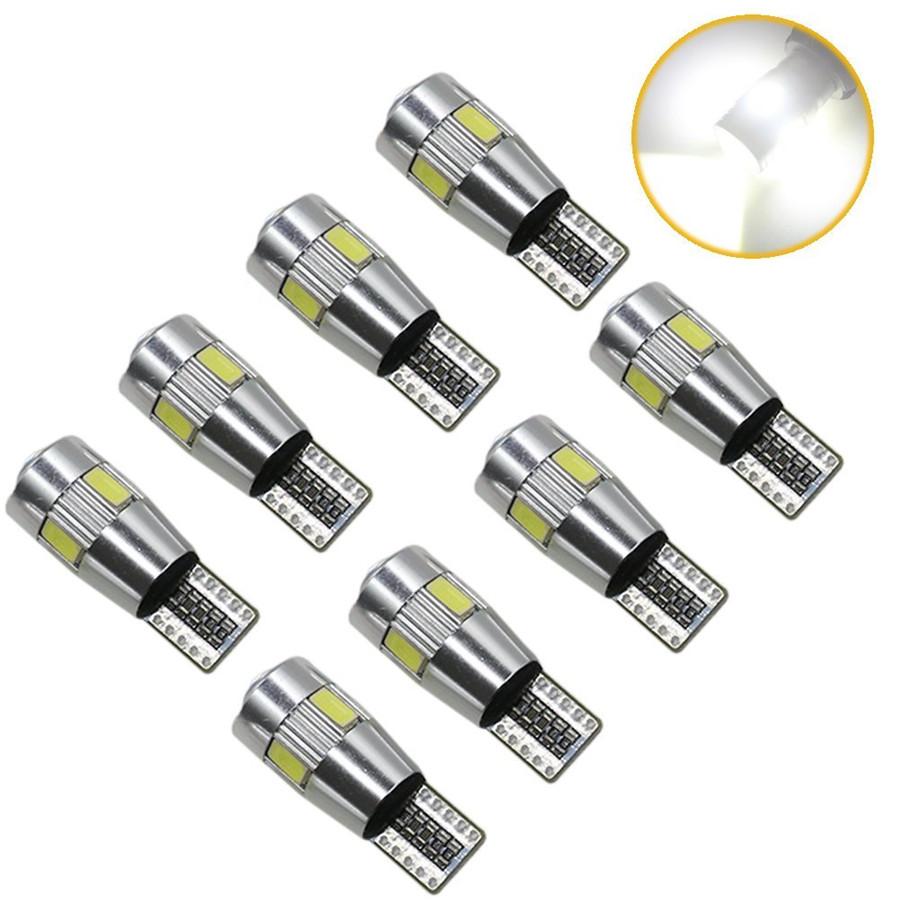 10Pcs T10 6SMD 5630 LED Bulb White For Car Roof Reading Light License Plate Lamp
