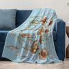 Soft Plush Throw Blanket with Watercolor Floral Pattern for Sofa Bed Living Room Bedroom Decoration Gift