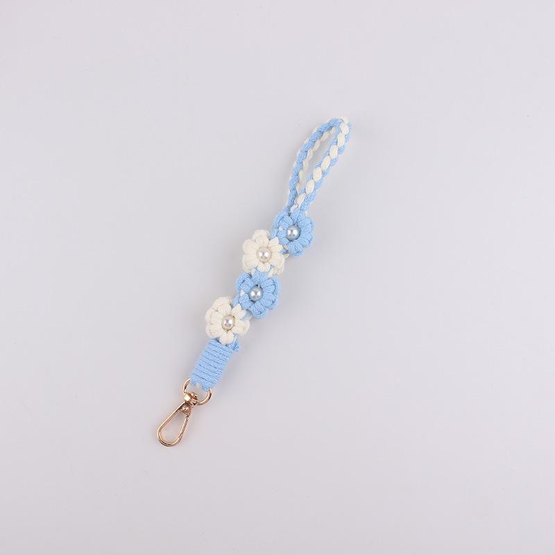 Clothing Footwear Jewelry Handwoven Flower Keychain Boho Phone Strap Anti-Loss Bag Charm Decor