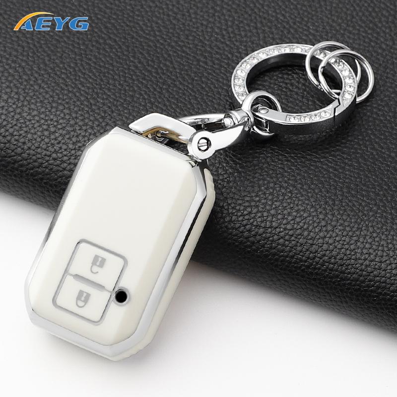 New Fashion Soft Tpu Car Key Case Cover Shell Fob For Suzuki Swift Wagon R Jimny Sierra Spacia Ertiga 2 Buttons Auto Accessories