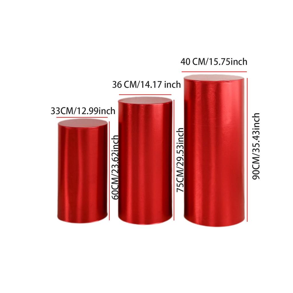 3x Plinth Stand Pillar Covers Tablecovers for Birthday Thanksgiving Wedding