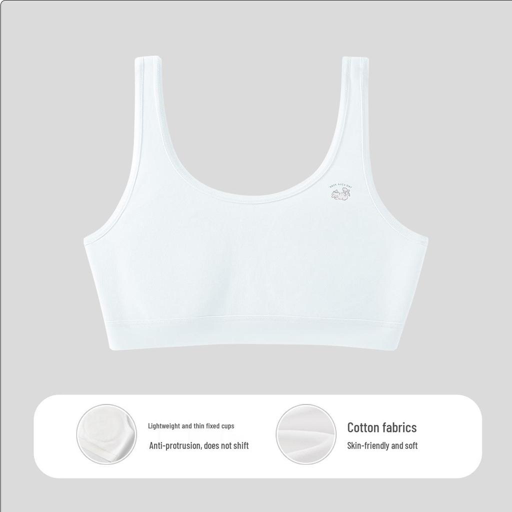 Stage 1 Girls' Cotton Training Bra, Ages 7-12 - Breathable, Anti-Bulge, A-Class Vest
