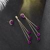 Exquisite Summer Purple Crystal Flower Earrings: Trendy, Heart-Shaped, Versatile Ear Studs