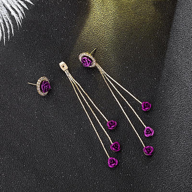 

Изысканные летние серьги-цветы из фиолетового хрусталя: Трендовые, в форме сердца, универсальные серьги-пусеты