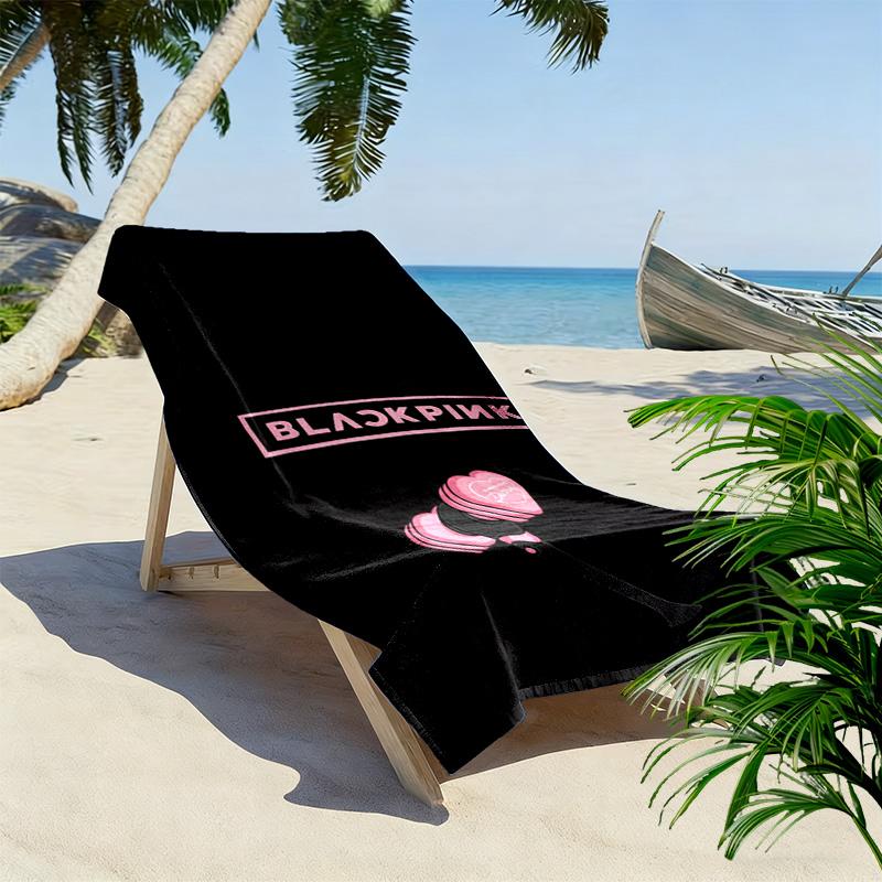 Blackpink Heartbeat Glow Beach Towel Beach Towel for Vacation Photos Portable for Travel Outdoor Pool Towel Absorbent Bath Towel Swim