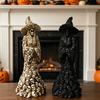 Dark Gothic Skull & Witch Resin Statue for Halloween Decor, Tattoo Shops, and Horror Collectibles