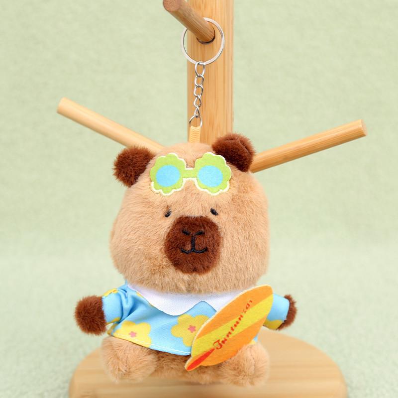 Plush Keychain Capibala Cute Cartoon Animal Girls Schoolbag Decorative Pendant