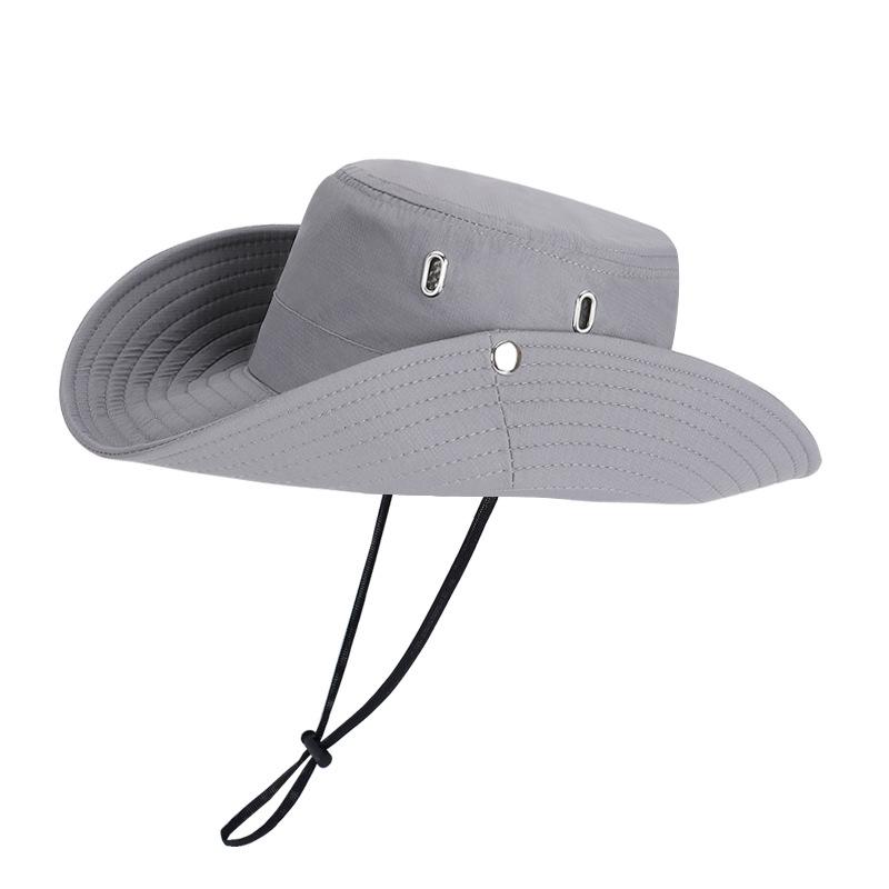 9256 summer outdoor fishing hiking hat children breathable versatile sun hat men's large brim sun protection bucket hat
