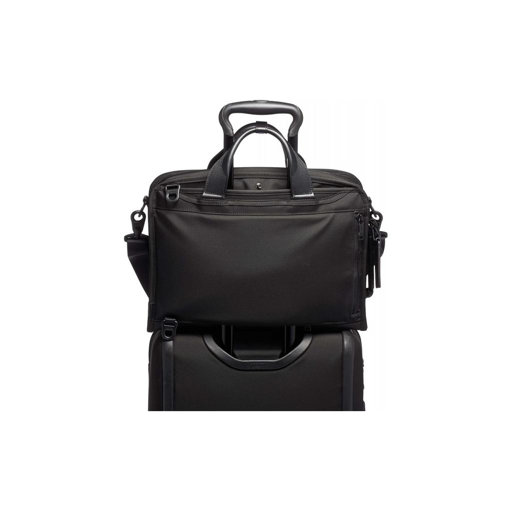 TUMI Alpha 3 Baller Nylon Laptop Bag, Portable Crossbody Briefcase Large Men's Black 02603182D3